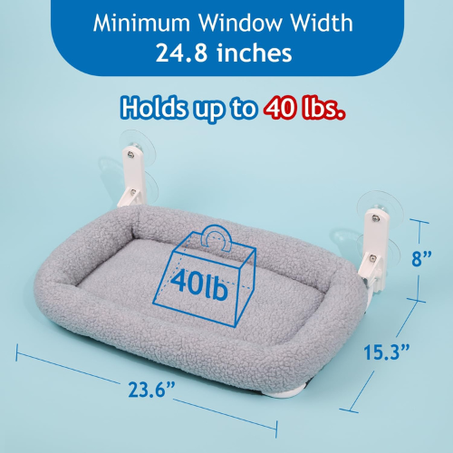 Cama colgante de ventana para gatos (40 lbs)