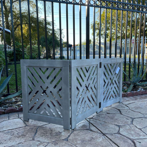 Puerta ajustable plegable gris