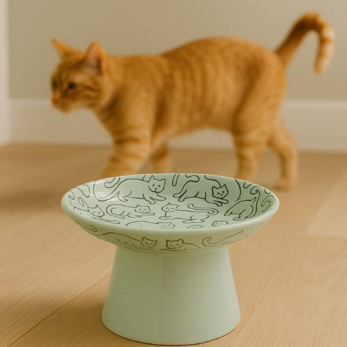Plato elevado cerámica para gato